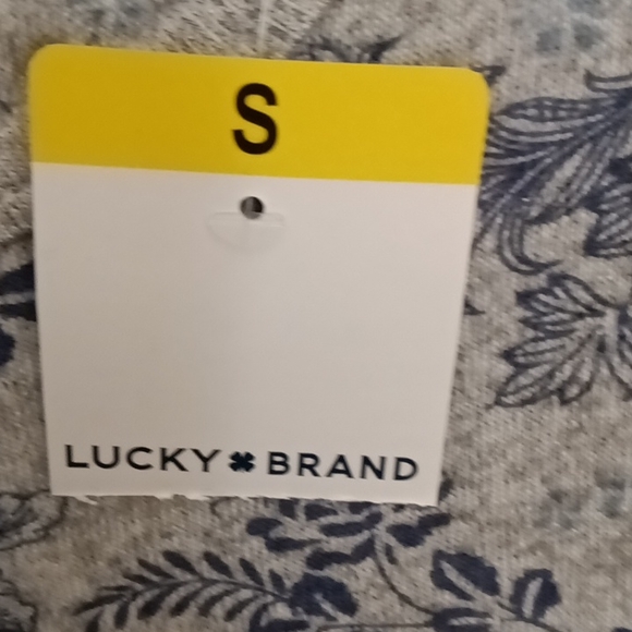 FINAL PRICE NWT LUCKY BRAND pajama set, gray with blue floral print Size Small - Picture 3 of 3
